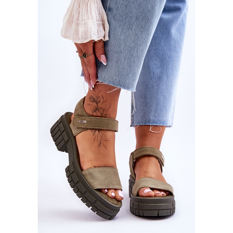 Sandalias Mujer Big Star Suede LL276033 Verde 1