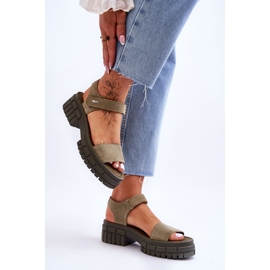 Sandalias Mujer Big Star Suede LL276033 Verde 4