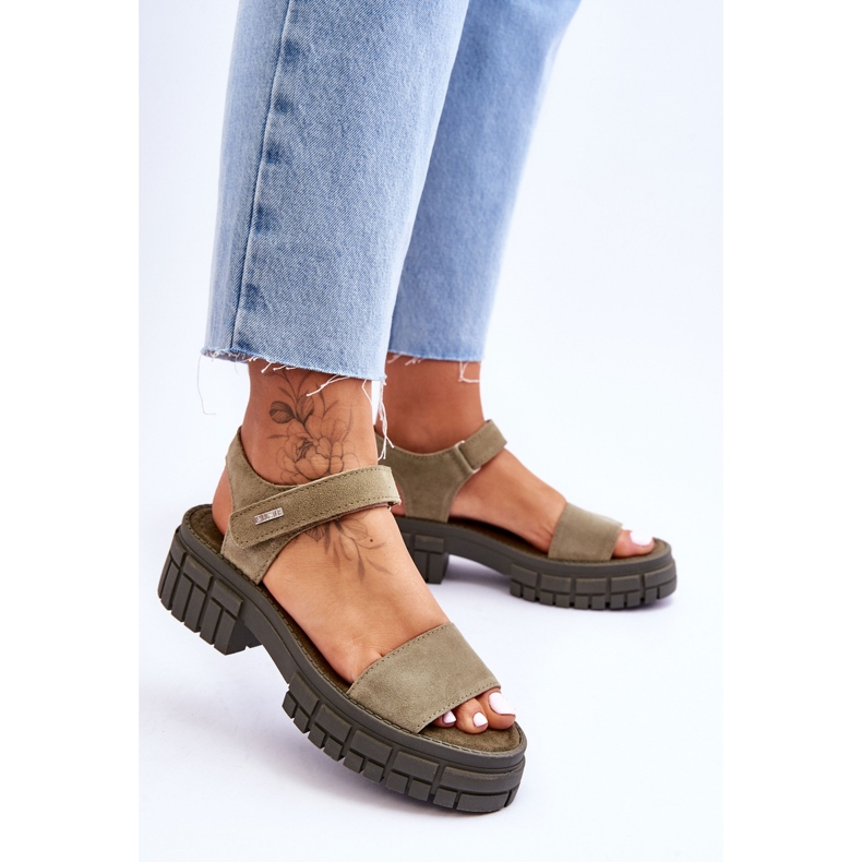 Sandalias Mujer Big Star Suede LL276033 Verde 2