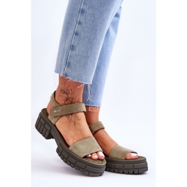 Sandalias Mujer Big Star Suede LL276033 Verde 6