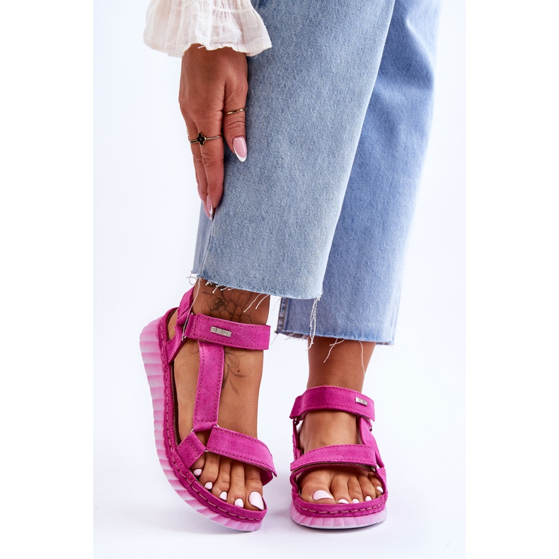 Sandalias Ante Con Velcro Big Star LL276012 Rosa 1