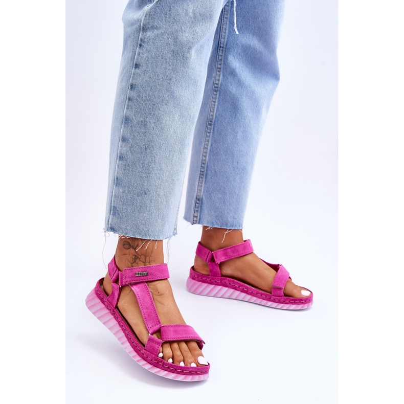 Sandalias Ante Con Velcro Big Star LL276012 Rosa rosado 2