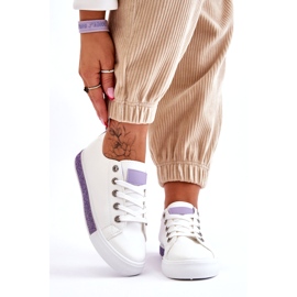 PS1 Zapatillas Bajas De Mujer Con Jets Blanco-Morado Demira 2