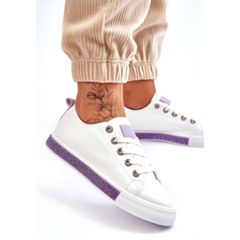 PS1 Zapatillas Bajas De Mujer Con Jets Blanco-Morado Demira 4