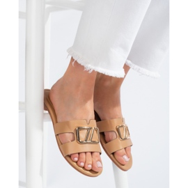 Sandalias planas con adorno Shelovet beige 2