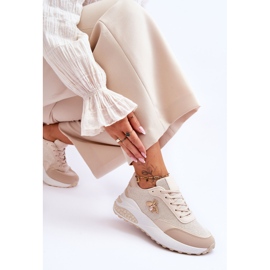 PS1 Deportivas Brillantes Con Adorno Séneca Beige 4
