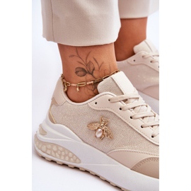 PS1 Deportivas Brillantes Con Adorno Séneca Beige 6