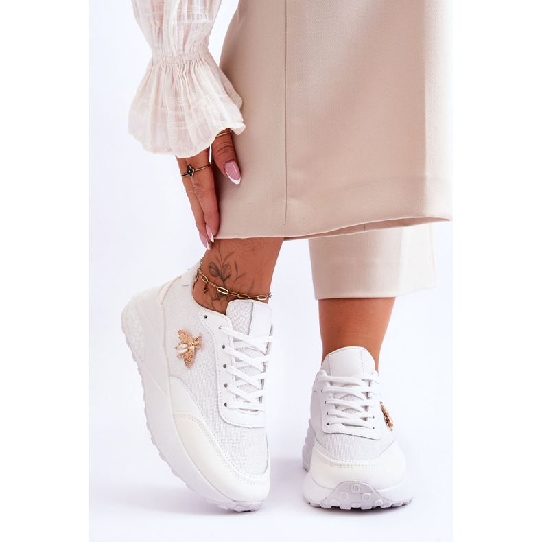 PS1 Deportivas Brillantes Con Adorno Séneca Blanco 1