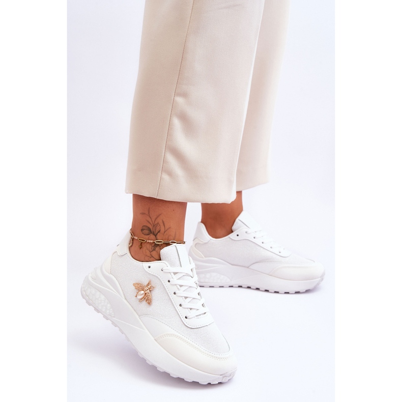 PS1 Deportivas Brillantes Con Adorno Séneca Blanco 2