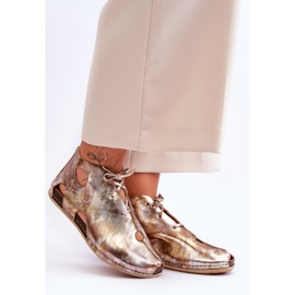 Maciejka Botas de cuero ligeras 03426-42 Oro dorado 6