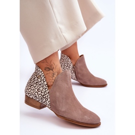Maciejka Botas De Cuero Con Lunares 04091-55 Beige Oscuro 5