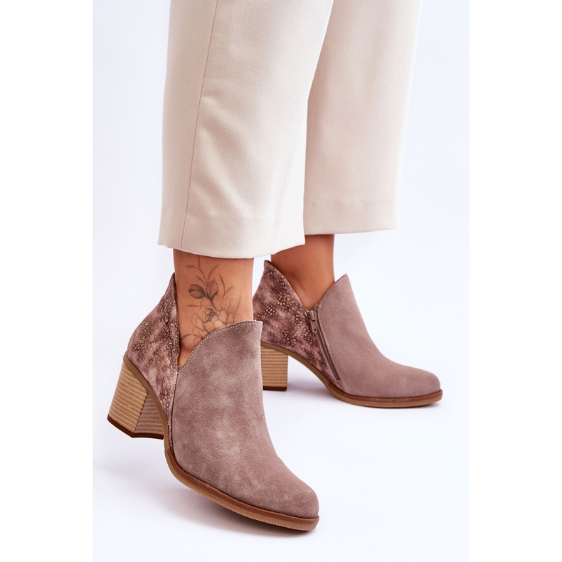 Botas Mujer Piel Con Tacón Maciejka 04492-14 Beige Oscuro 1