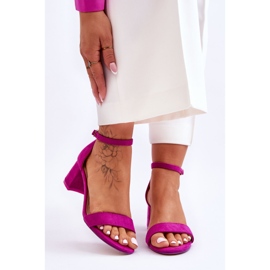 FB1 Sandalias de ante con tacón bajo en morado Quincy violeta 1