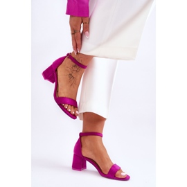 FB1 Sandalias de ante con tacón bajo en morado Quincy violeta 3