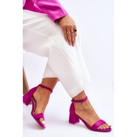 FB1 Sandalias de ante con tacón bajo en morado Quincy violeta 5