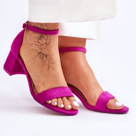 FB1 Sandalias de ante con tacón bajo en morado Quincy violeta 6