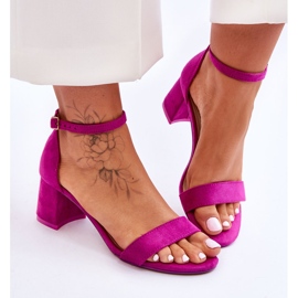 FB1 Sandalias de ante con tacón bajo en morado Quincy violeta 4