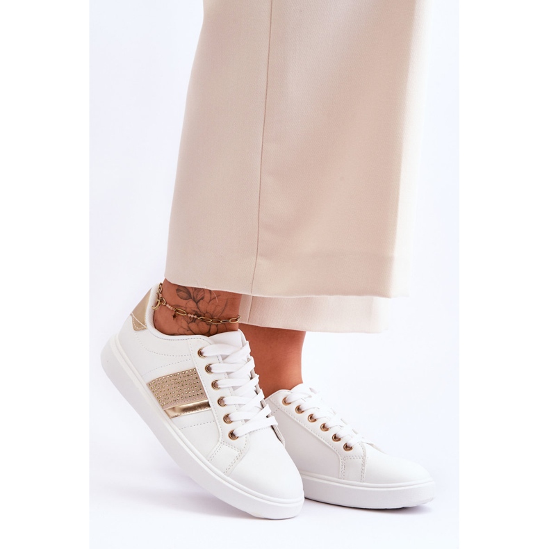 Deportivas Mujer Con Jets Blanco-Oro Axelle 1