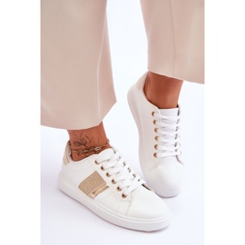Deportivas Mujer Con Jets Blanco-Oro Axelle 4