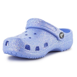 Zuecos Crocs Classic Glitter Clog K Jr 206993-5Q6 azul 2