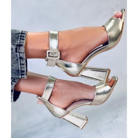 Sandalias tacón geométrico Tamara Gold dorado 1 Sandalias tacón geométrico Tamara Gold dorado 1