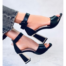 Tamara Sandalias negras tacón geométrico negro 1 Tamara Sandalias negras tacón geométrico negro 1