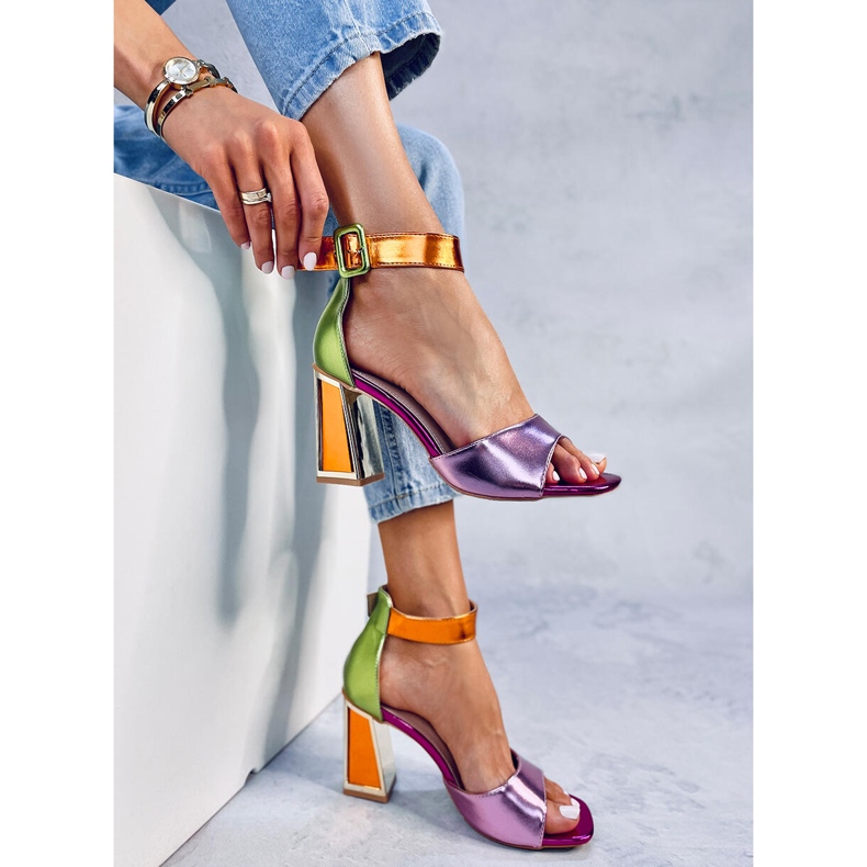 Seastar Sandalias con tacón geométrico de Marshmello Pink rosa 2