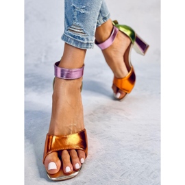 Sandalias con tacón geométrico de Marshmello Orange naranja 2