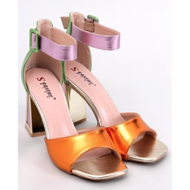 Sandalias con tacón geométrico de Marshmello Orange naranja 5