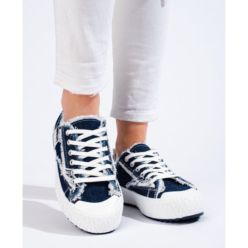 Deportivas plataforma Shelovet azul marino 1