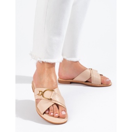 Pantuflas Shelovet beige para mujer 1 Pantuflas Shelovet beige para mujer 1