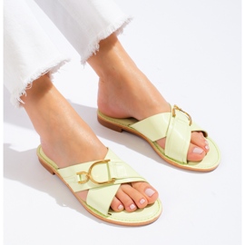 Pantuflas Shelovet verdes para mujer 2