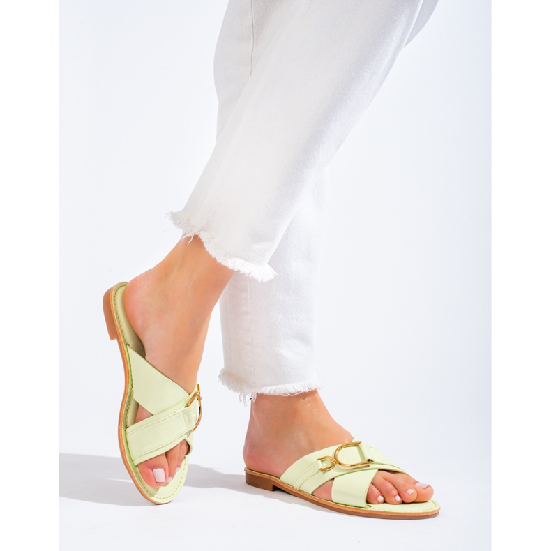 Pantuflas Shelovet verdes para mujer 1