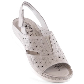 Sandalias cómodas de piel con elástico eVento W 5850 beige 1