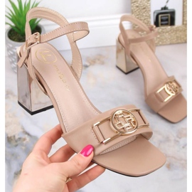 Sandalias con tacón de espejo Filippo W PAW446B beige 4
