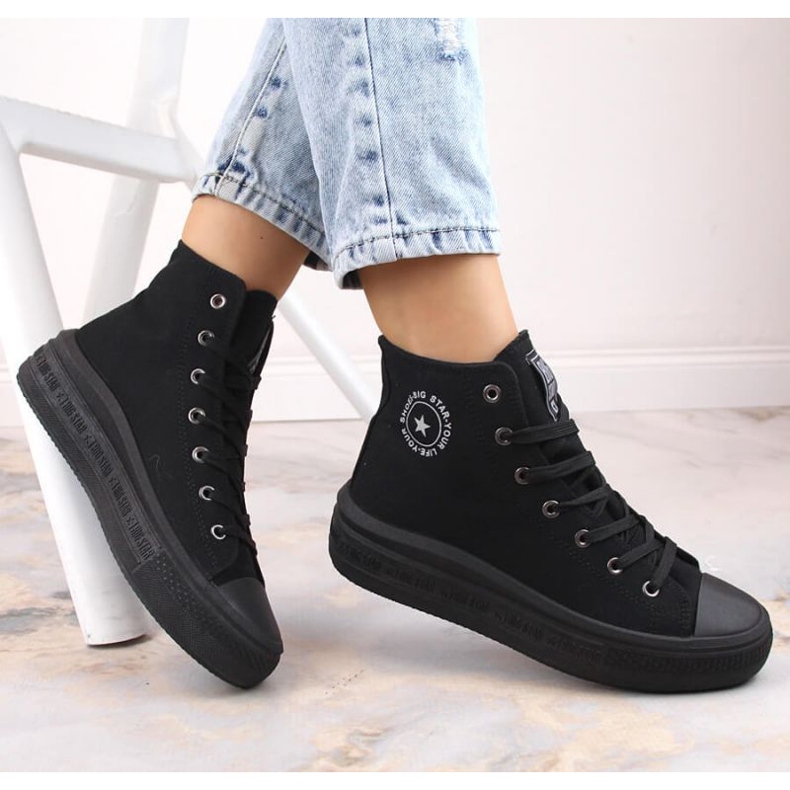 Deportivas tobilleras plataforma Big Star W INT1875A negro 1
