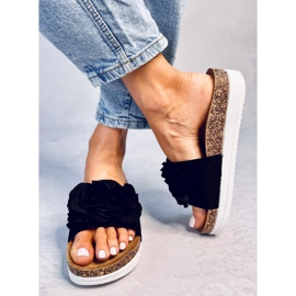 BM Pantuflas Rizzo Flores Negras negro 5