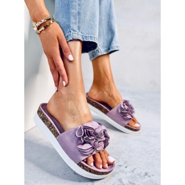BM Pantuflas Rizzo Flor Morada violeta 5