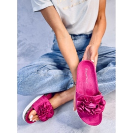 BM Pantuflas Rizzo Flor Melocotón Fucsia rosado 4