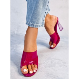 BM Sandalias tacón transparente Seymour Fucsia rosado 4