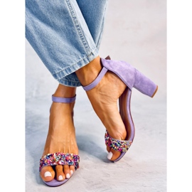 BM Sandalias tacón piedra Valentine Morado violeta 2