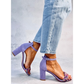 BM Sandalias tacón piedra Valentine Morado violeta 3