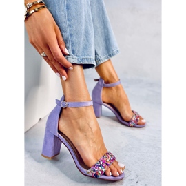 BM Sandalias tacón piedra Valentine Morado violeta 4