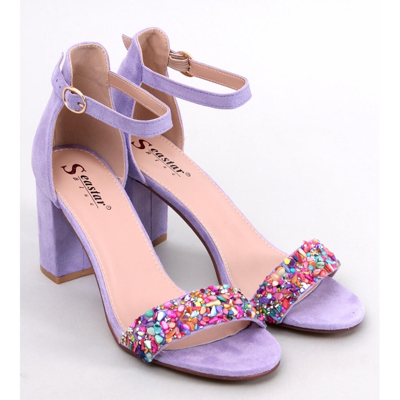 BM Sandalias tacón piedra Valentine Morado violeta 1