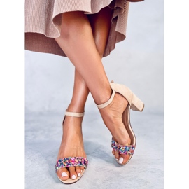 BM Sandalias tacón Piedra Valentine Beige 4