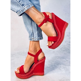 BM Sandalias cuña Wexler DK.RED rojo 5