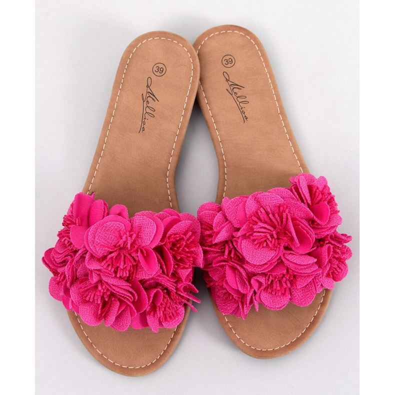 Pantuflas Corey Flor Fucsia rosado 1 Pantuflas Corey Flor Fucsia rosado 1