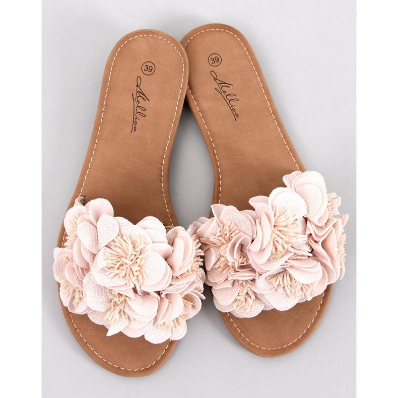 Pantuflas de flores Corey Beige 1 Pantuflas de flores Corey Beige 1