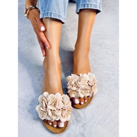 Pantuflas de flores Corey Beige 3