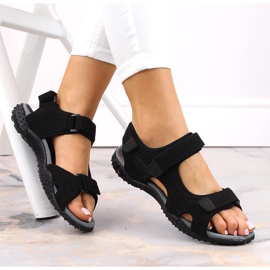 Sandalias deportivas American Club negras con velcros negro 2